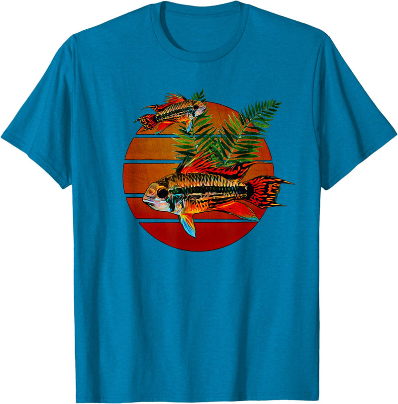 Dwarf Cichlids Tees Cockatoo Dwarf Cichlids Apistogramma Lover Aquarium Cichlids T-Shirt - Sapphire Blue