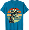 Humorous Gifts for Giraffe lover Giraffe Vintage Sunglasses T-Shirt - Sapphire Blue
