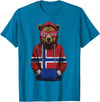Cool Norwegian Roots Norway Norway Roots Bear Norge Norwegian Flag T-Shirt - Sapphire Blue