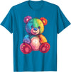 Cute Teddy Bear I Teddy Art I Kids Teddy Bear Colorful Teddy Bear T-Shirt - Sapphire Blue