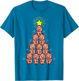 Piggy Go Cute Pig Christmas Tree Gift Shirt Farm Piggies T-Shirt - Sapphire Blue