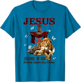 Unknow FAITH Jesus Lion Lamb Heaven Know My Name T-Shirt - Sapphire Blue