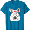 The Pawster Pig Valentines Day Farm Animal Lover T-Shirt - Sapphire Blue