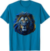 Lions, Astrology And Horoscope Tees Lion colorful lions King Of Animals From Africa T-Shirt - Sapphire Blue