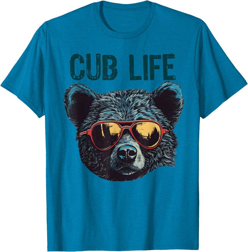 Matching Cute Bear Cub Designs for Boys & Girls Funny Bear Cub Boys Toddler Brown Black Mom Son Daughter T-Shirt - Sapphire Blue