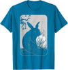 Rabbit Lover, Rabbit and Moon Small T-Shirt in Sapphire Blue