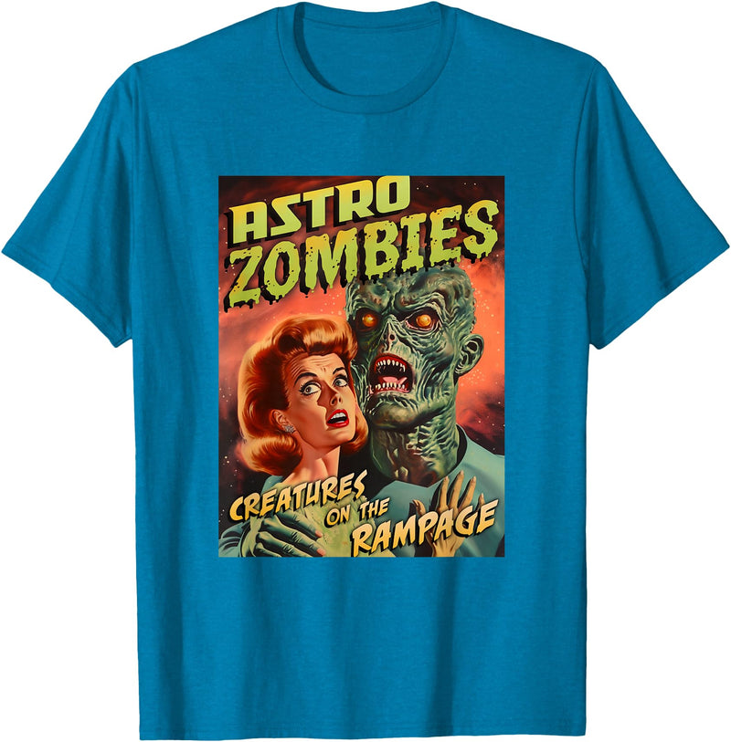 Last Gasp Graphics Astro Zombies 1950s Horror Comic Cover T-Shirt - Sapphire Blue