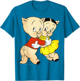 Looney Tunes Porky & Petunia Pig Portrait T-Shirt - Sapphire Blue