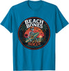 Summer Halloween Spooky Tee Co Halloween Skeleton Spooky Beach Surfer - Summer Halloween T-Shirt - Sapphire Blue