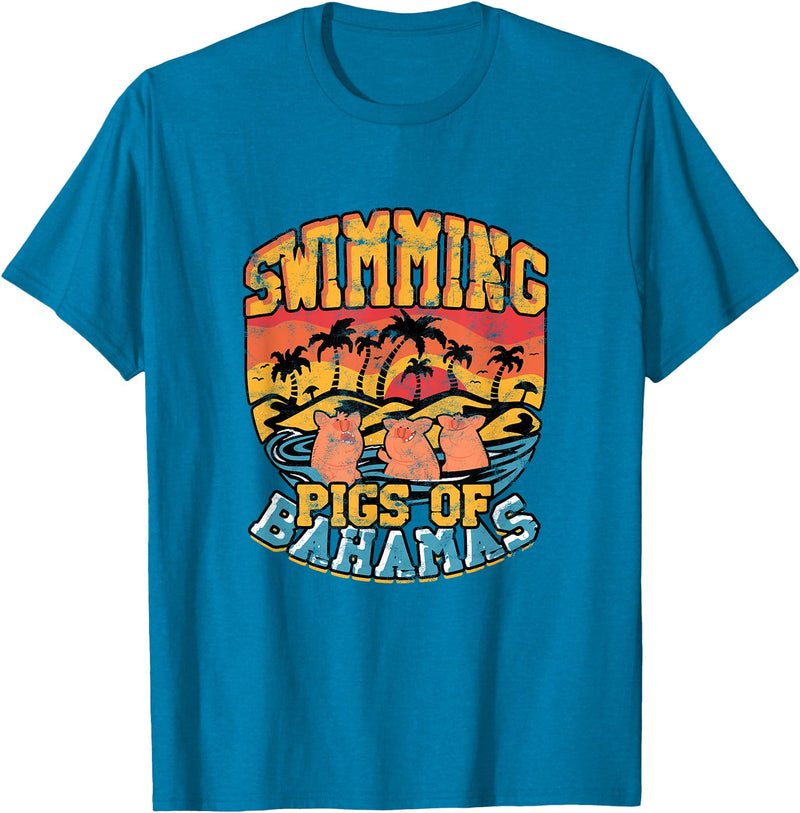Swimming pigs of bahamas - Bahamas Cruising Swimming pigs of bahamas - Bahamas North Sea Beach Vacation T-Shirt - Sapphire Blue