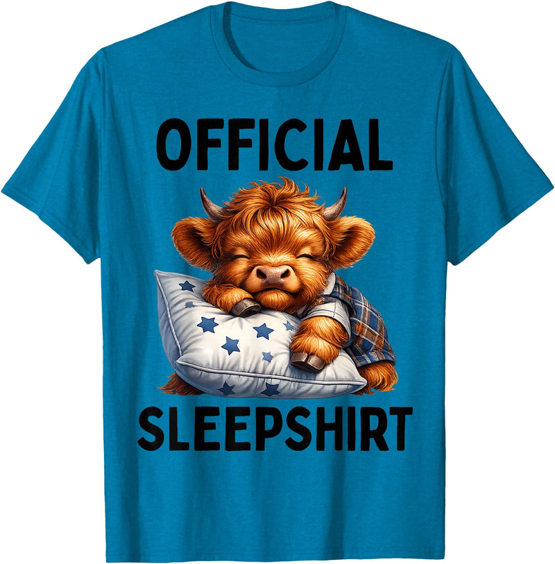 Official Sleepshirt Highland Cow Design Gift Idea Scottish Highland Cow Official Sleepshirt Pajamas Nightgown T-Shirt -