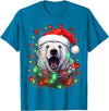 Polar Bear Christmas Costumes Xmas Polar Bear Tangled Christmas Lights T-Shirt - Sapphire Blue