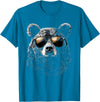 Forest Illustration Bear Art Nature Bear Wearing Sunglasses Wildlife Artwork Graphic Bear T-Shirt - Sapphire Blue