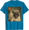 Issebl Dog Pug Lover Funny Pug Halloween Ghost Selfie Dog Funny T-Shirt - Sapphire Blue