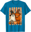 Spooky Highland Cow Heifer Funny Halloween Spooky Season T-Shirt - Sapphire Blue