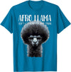 Llama Corner Afro Llama Ain't Got Time for Your Drama - Llama Gift T-Shirt - Sapphire Blue