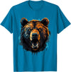 Forest Animal Art Bear Portrait Splash Forest Artwork Animal Lovers Motif T-Shirt - Sapphire Blue