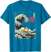 Hamster Kanagawa Wave Funny Surf Animal T-Shirt - Sapphire Blue