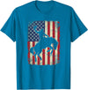 Cool Horse Riding 4th of July Clothes Rodeo Cowboy Western Country Bucking Horse USA Flag T-Shirt - Sapphire Blue