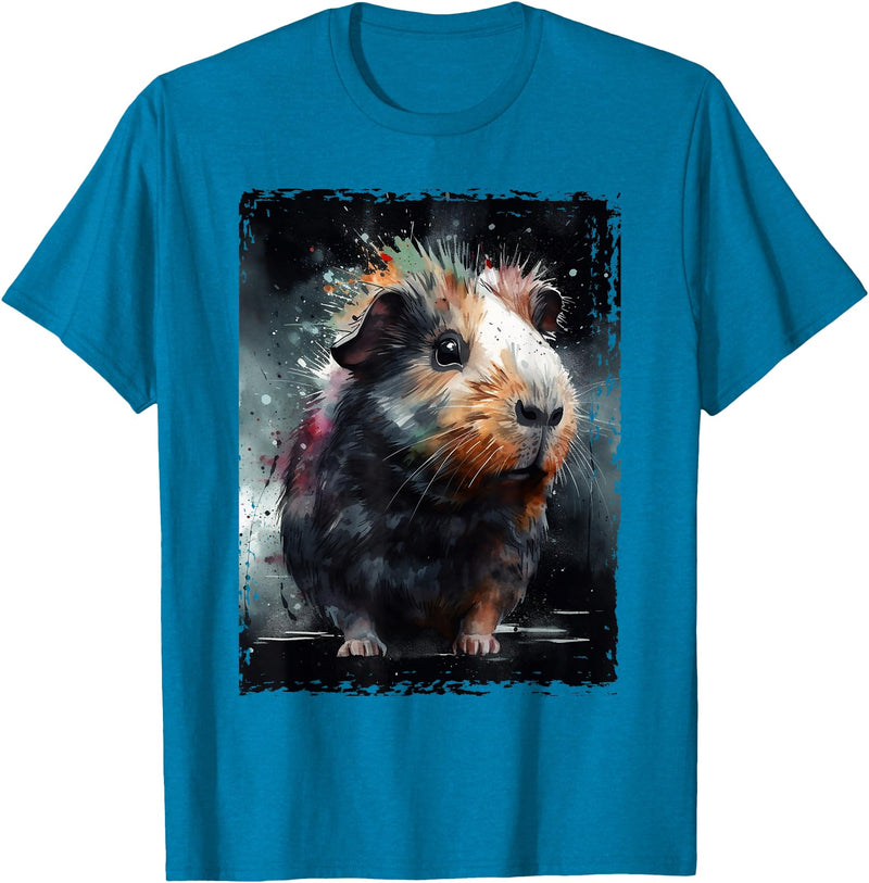 Guinea Pig Lovers Guinea Pig Tees Guinea Pig Shirt Furry Potato Watercolor Guinea Pig Funny T-Shirt - Sapphire Blue