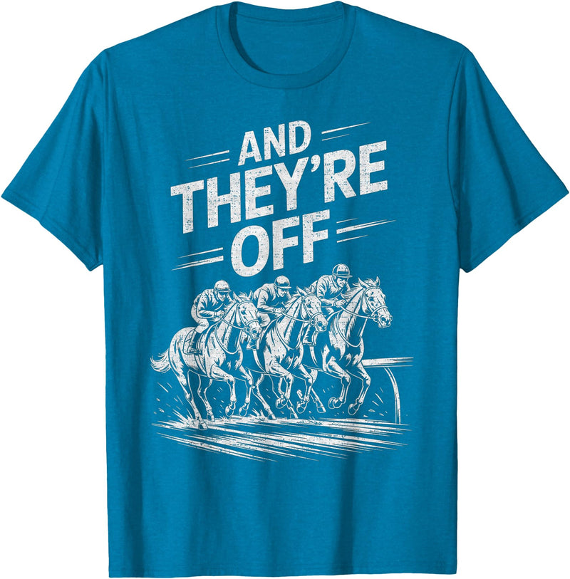 Horse Racing Design, Horses Race Lover Funny Horse Racing Design for Men Women Kid Horse Race Lover T-Shirt - Sapphire Blue