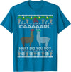 llama shirt collection by Jean Olivier funny llama with hats Christmas look carl what did you do T-Shirt - Sapphire Blue