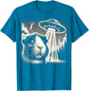 Guinea pig UFO BY TEERA Guinea pig UFO Funny Meme Selfie T-Shirt - Sapphire Blue