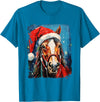 AnimalGraphicPrints Horse Christmas T-Shirt - Sapphire Blue