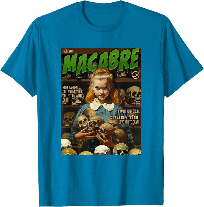 Last Gasp Graphics Skull Collector 1950s Horror Comic Cover T-Shirt - Sapphire Blue