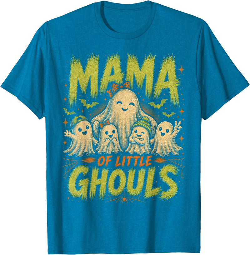 Mama of Little Ghouls Halloween Clothing BB Funny Halloween Mom Shirt Mothers Day Mama of Little Ghouls T-Shirt - Sapphire