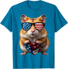Hamster 4th Of July American Independence Day USA Patriotic T-Shirt - Sapphire Blue