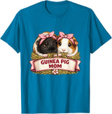 Cute Guinea Pig Mom Cavy Lover Apparel Co Guinea Pig Mom T-Shirt - Sapphire Blue