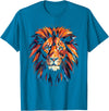 Cool Lions, Astrology And Horoscope Designs Lion Colourful Lion from Africa King of Animals Polygon T-Shirt - Sapphire Blue