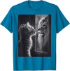 SH-Star Cat Lion Mirror Reflection Art Gifts Animal Face Ni T-Shirt - Sapphire Blue