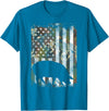 BoredKoalas Farming Farm Shirts Farmer Gifts Camo US Flag Pig Vintage Farm Animal Patriotic Farmer Gift T-Shirt - Sapphire Blue