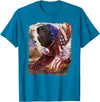 Guinea Pig American Flag 4th July Independence Eagle Women Kids Men T-Shirt - Sapphire Blue