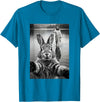 Funny Rabbit & Jesus Selfie, Easter, Religious, Christian T-Shirt in Sapphire Blue