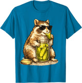 Pickle Munching Guinea Pig Designs Funny Guinea Pig Pickle Lover T-Shirt - Sapphire Blue
