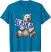 Unknow Carmela Polar Bear Holding Alaska Sign Vintage Alaska Lover T-Shirt - Sapphire Blue