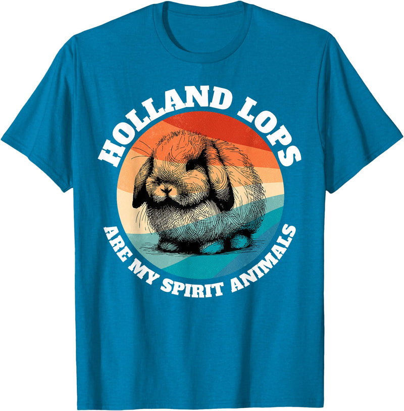 Spirit Animal Holland Lop Rabbit T-Shirt in Sapphire Blue