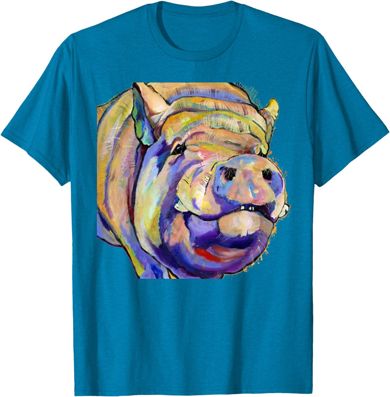 Potbelly Pig Shirt - Potbelly Pig Gifts - Potbellied Pig Art T-Shirt - Sapphire Blue