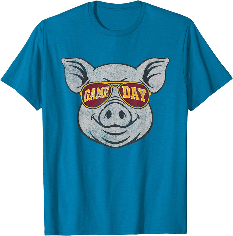 Game Day Pig Tee-TShirt Gifts Game Day Pig T-Shirt - Sapphire Blue