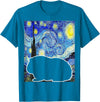 Starry Night Guinea Pig Lover Painting Guinea Pig Starry Night Van Gogh Guinea Pig Lover T-Shirt - Sapphire Blue