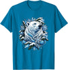 Arctic Polar Bear Winter Snowflakes Christmas Polar Bear Wreath Ice Crystals T-Shirt - Sapphire Blue