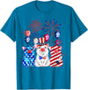 Fireworks American Flag Funny Pig 4th of July Fireworks American Flag Funny Pig Patriotic Farmer 4th July T-Shirt - Sapphire Blue
