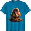 CONLEE Cute Baby Monkey Punch Viral Zoo Japan Design T-Shirt - Sapphire Blue
