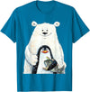 click here for better animal tees cute Polar bear and penguin bird fish lovers animal friends T-Shirt - Sapphire Blue