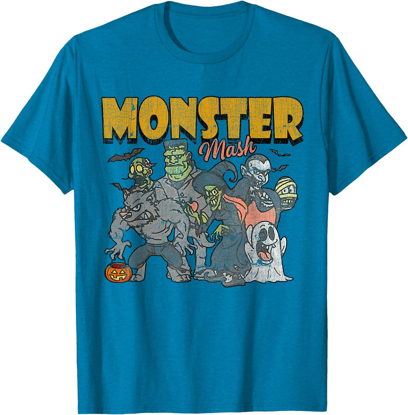 Monster Mash Vintage Ghost Halloween Funny T-Shirt - Sapphire Blue