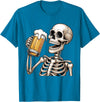 Halloween Skull Skeleton Drinking Beer Funny Kids Skeleton Drinking Beer Halloween Spooky Season Mens Womens T-Shirt -