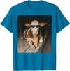 Funny Cow Drinking Iced Coffee Meme Cow Drinking Iced Coffee Funny Animal Meme Tee T-Shirt - Sapphire Blue